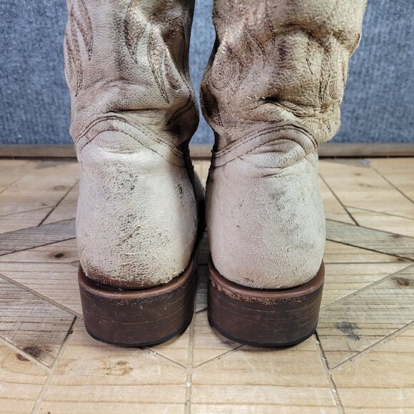 Shyanne Distressed Boots Women's 9.5 Brown Leather Western Cowgirl Snip Toe - Picture 9 of 16